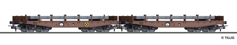 010-70059 - H0 - 2-tlg. Güterwagenset mit 2 Schwerlastwagen mit Stahlbrammen, DB AG, Ep. V<BR>-FORMNEUHEIT 2022-